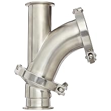 Dixon B45BY-R200 Stainless Steel 316L Sanitary Ball Check Valve, 2" Tube OD Quick Clamp