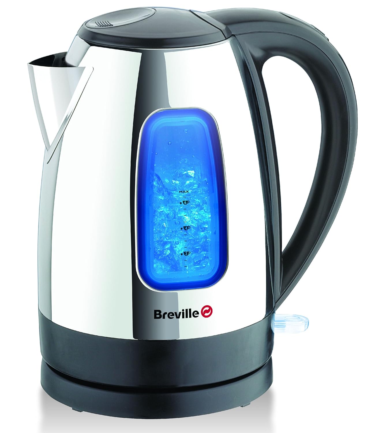 Breville IKJ832 Polished Stainless Steel Jug kettle illuminating water