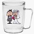 Wedding Couple 18 oz Insulated Coffee Mug, Clear