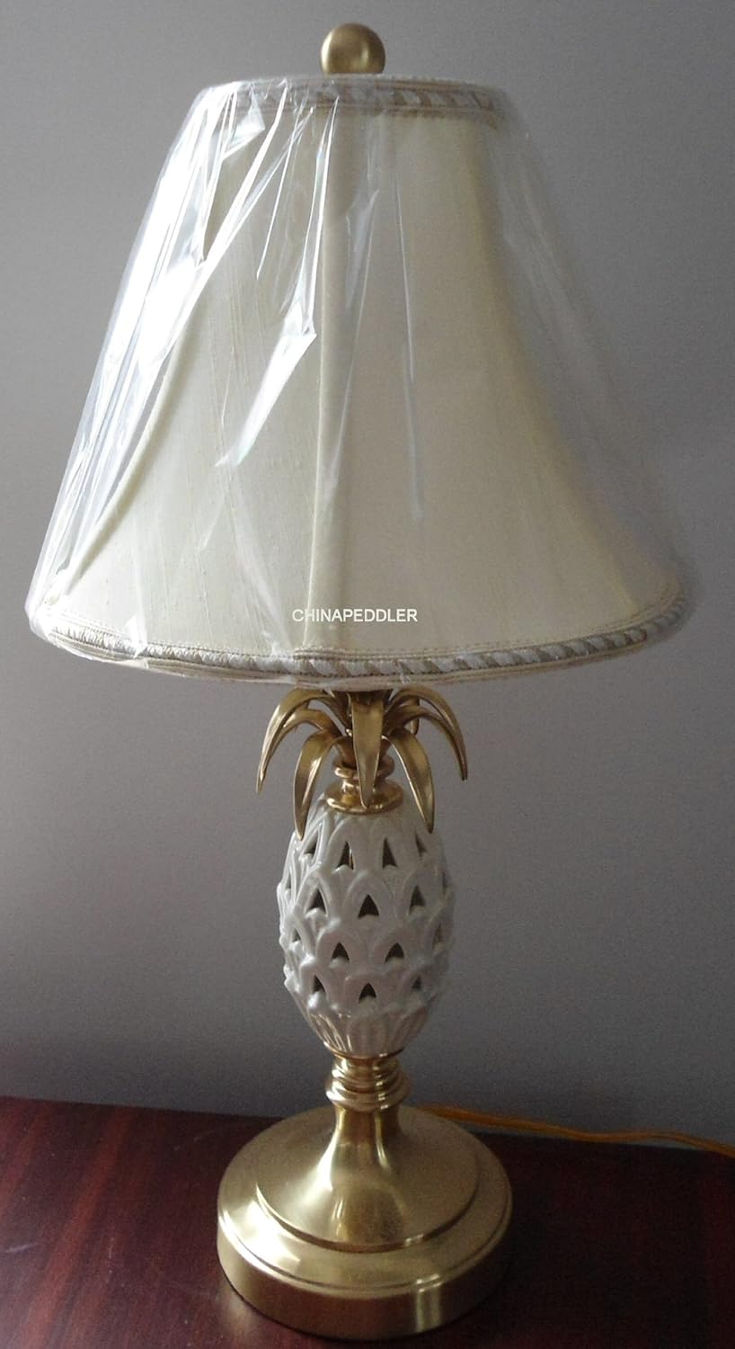LENOX Quoizel PINEAPPLE lamp Burnished Brass New in box NICE RARE