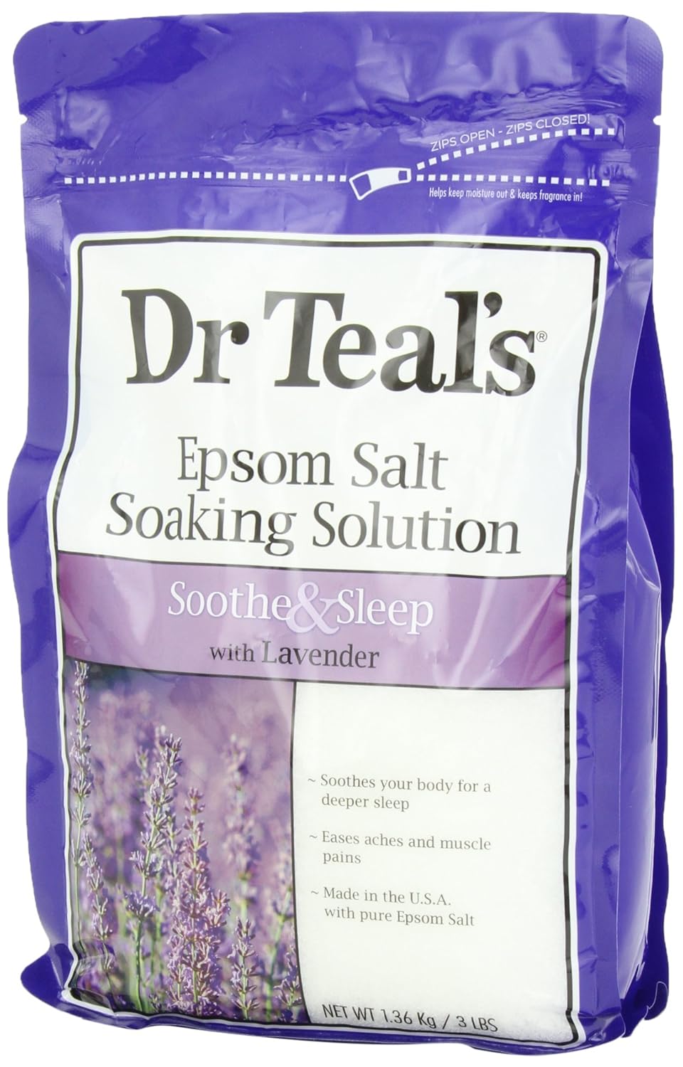 Dr. Teal's Epsom Salt Soaking Solution Lavender 48 Ounce Bath Body