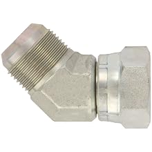 EATON Aeroquip 2070-16-16S 45 Degree Swivel Nut Elbow, JIC 37° End Types, Carbon Steel, 1 JIC(f) x 1 JIC(m) End Size, 1" Tube OD