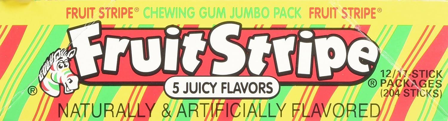Amazon.com : Fruit Stripe Chewing Gum Jumbo 17-Stick Packs (Box of ... Amazon.com : Fruit Stripe Chewing Gum Jumbo 17-Stick Packs (Box of ...