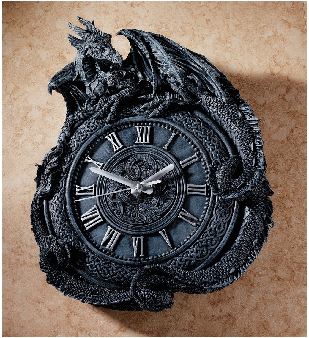 Evil Dragon Clocks For Gothic Room Decoration