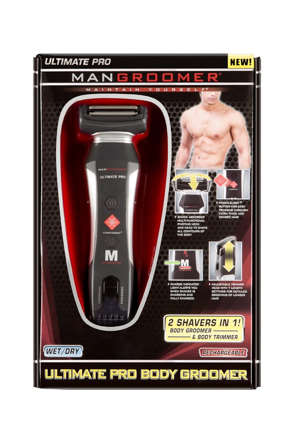 MANGROOMER Ultimate Pro Body Groomer and Trimmer with Power Burst из США