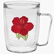 Hibiscus 18 oz Insulated Coffee Mug, Clear