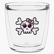 Girly Skull (Bright Eyes) 12 oz Double-Old-Fashioned Insulated Beverage Tumbler, Clear