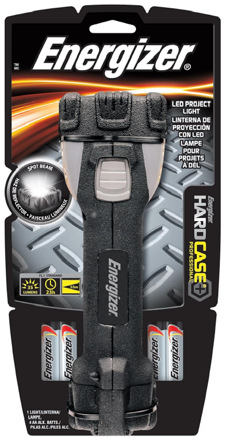 Energizer Hard Case Professional 4LED Project Light, Black (Batteries