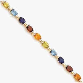 14K Genuine Gemstone Rainbow Bracelet