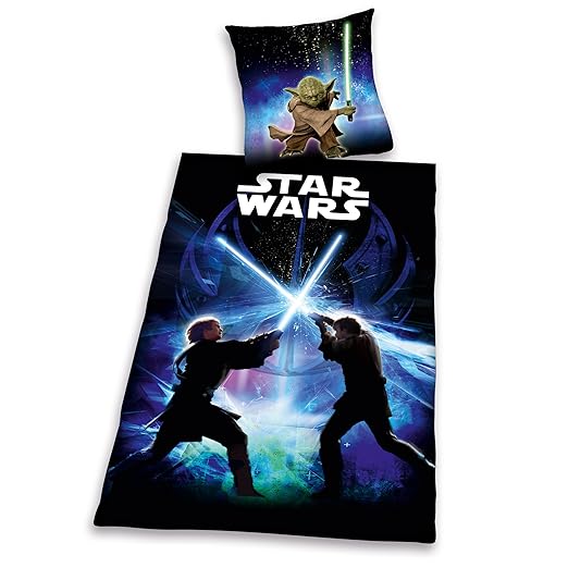 Herding 447245050412 Bettwäsche Star Wars, Kopfkissenbezug: 80 x 80 cm + Bettbezug: 135 x 200 cm, 100 % Baumwolle, Renforce