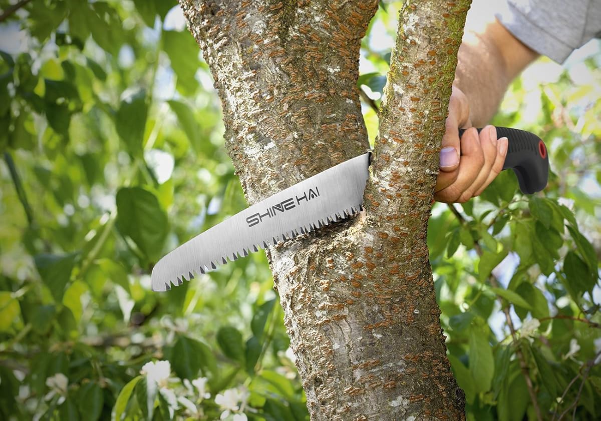 SHINE HAI Folding Hand Saw, Camping/Pruning Saw with Rugged 7 Blades
