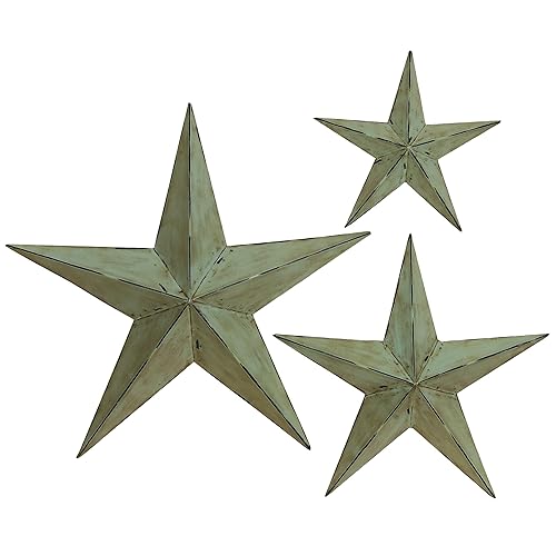 Deco 79 Metal Wall Star 24-Inch 18-Inch and 12-Inch Set of 3