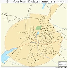 Street & Road Map of Calhoun Falls, South Carolina SC - Printed poster size wall atlas of your home