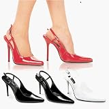 MILAN-11, 4 1/2 Leather or Patent Pointed-Toe Slingback Pump by Pleaser