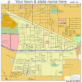 Street & Road Map of Forest Hill, Texas TX - Printed poster size wall atlas of your home town