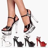JEZEBEL-609, 5 3/4'' Square Heel Ankle Strap Platform Sandal, by Pleaser USA