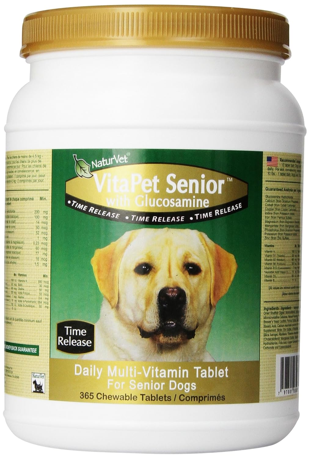 NaturVet 365 Count Vita Pet Senior with Glucosamine Tablets for Dogs