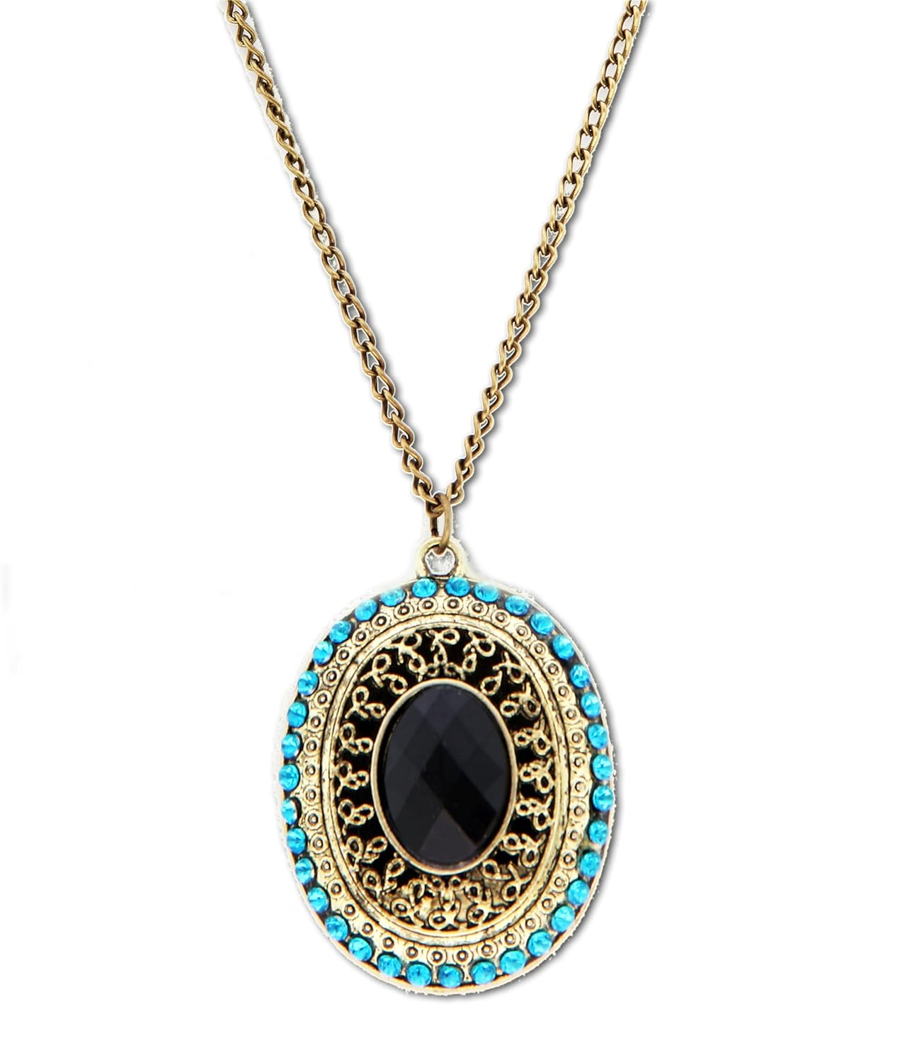 Amazon Black & Turquoise Pendant Necklace For 1.62 Drugstore Divas