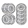 VXB 608 ZZ Skateboard Bearings, Double Shielded, Silver (Pack of 8)