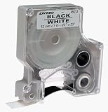 DYMO White Tape/ Black Print 1/2 Inch x 23 Inch, D1 Style Cartridge (45013)