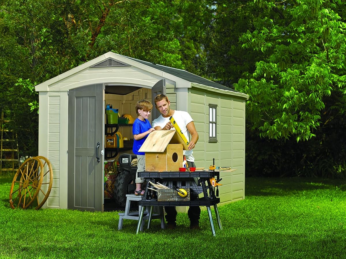 Keter Factor Large 8 x 11 ft. Resin Outdoor Yard Garden Storage Shed