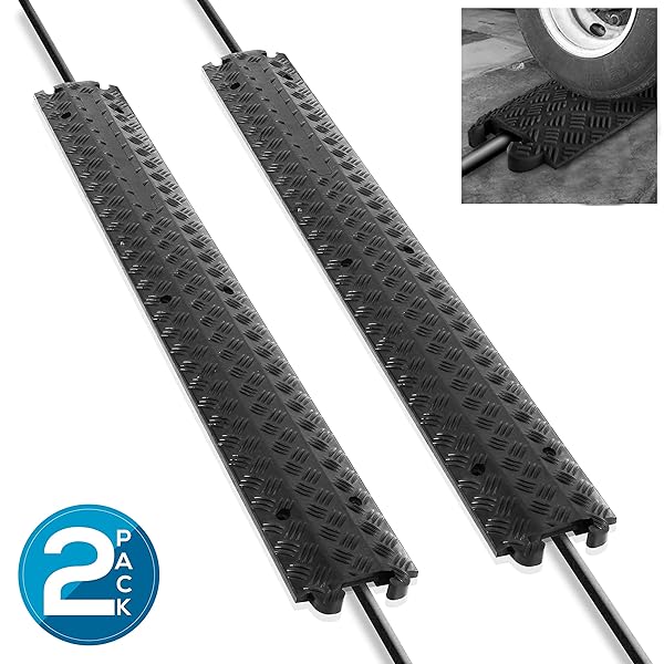 Pyle Ramp 1 Channel Rubber Floor Cord Concealer Heavy Duty Cable