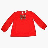 Hartstrings red knit tunic w/plaid bow