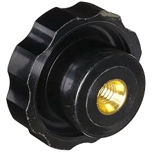 DimcoGray Black Phenolic Fluted Torque Knob Female, Thru Hole Brass Insert: 5/16-18" Thread x 5/8" Depth, 1-3/4" Diameter x 61/64" Height x 1-1/6" Hub Dia x 1/2" Hub Length  (Pack of 10)