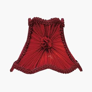Unique Design S211 Burgundy Victorian Scallop Bell Clip Shade with Fancy Trim