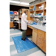 Wearwell PVC 419 UltraSoft Tile-Top Anti-Microbial Mat, Safety Beveled Edges, for Dry Areas, Gray