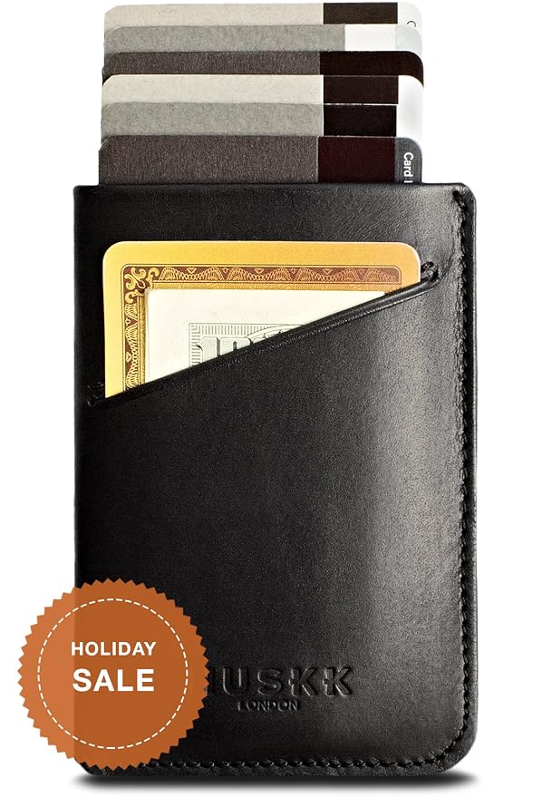 Amazon.com: Card Sleeve Wallet Made of Italian Leather by HUSKK ...