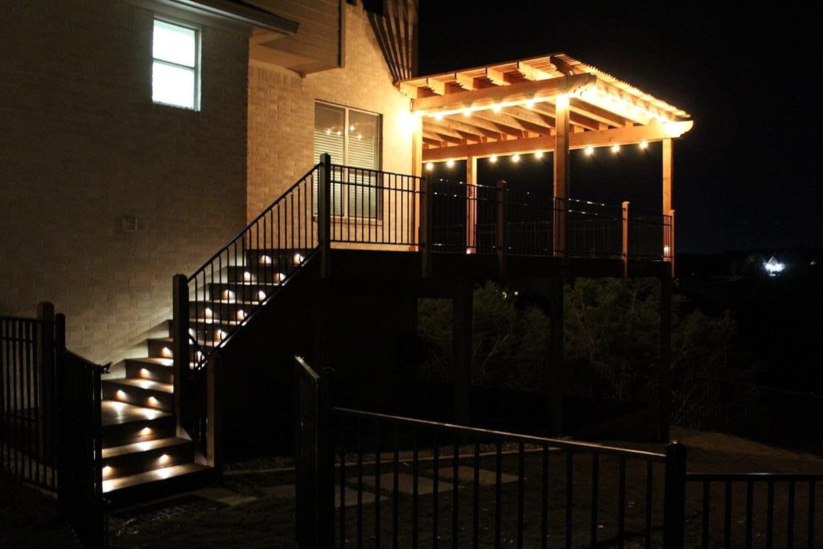 FVTLED Pack of 10 Low Voltage LED Deck lights kit Φ1.38" Outdoor Garden