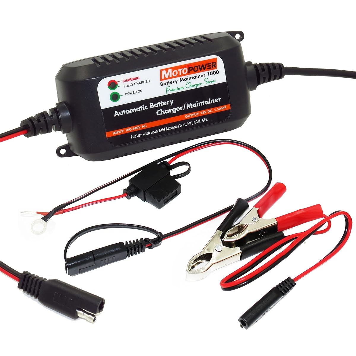 MOTOPOWER MP00206A 12V 1.5Amp Fully Automatic Battery Charger