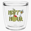 Happy Hour 12 oz Double-Old-Fashioned Insulated Beverage Tumbler, Clear