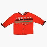 Hartstrings red cardigan w/ribbon trim