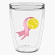 Pink Ribbon (Tennis) 16 oz Insulated Beverage Tumbler, Clear