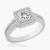 18K White Gold Diamond Ring With Split Shank(1.00 cttw)