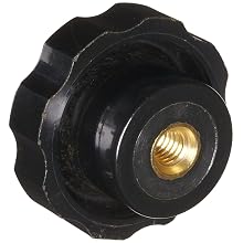 DimcoGray Black Phenolic Fluted Torque Knob Female, Brass Insert: 5/16-18" Thread x 7/16" Depth, 1-3/4" Diameter x 1-1/16" Height x 1-1/16" Hub Dia x 1/2" Hub Length (Pack of 10)