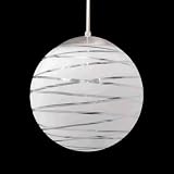 10" White Globe W/Stripe Indoor Pendant Lighting Light, Hanging Light, AZS-INZ100L-10