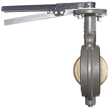 Milwaukee Valve CW223E Series Cast Iron Butterfly Valve, Wafer Style, Aluminum/Bronze Disc, EPDM Seat, Lever Handle, Flanged