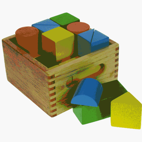 Childrens Toyshop  Toys : Colourful Wooden Basic Building Blocks - Baby Bigjigs