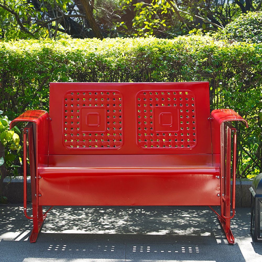 Crosley Bates Metal Outdoor 4 ft. Glider Loveseat