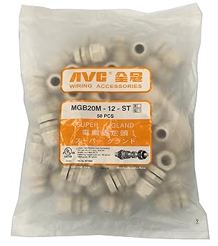 【クリックで詳細表示】日本AVC 防水Mネジケーブルグランド MGB20M-12G-ST 1袋50個入り： 家電・カメラ