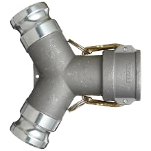 Dixon 200YDAAAL Aluminum Cam and Groove Hose Fitting, Wye, 2" Coupling