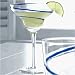 Margarita Glass with Blue Swirl Design by tag