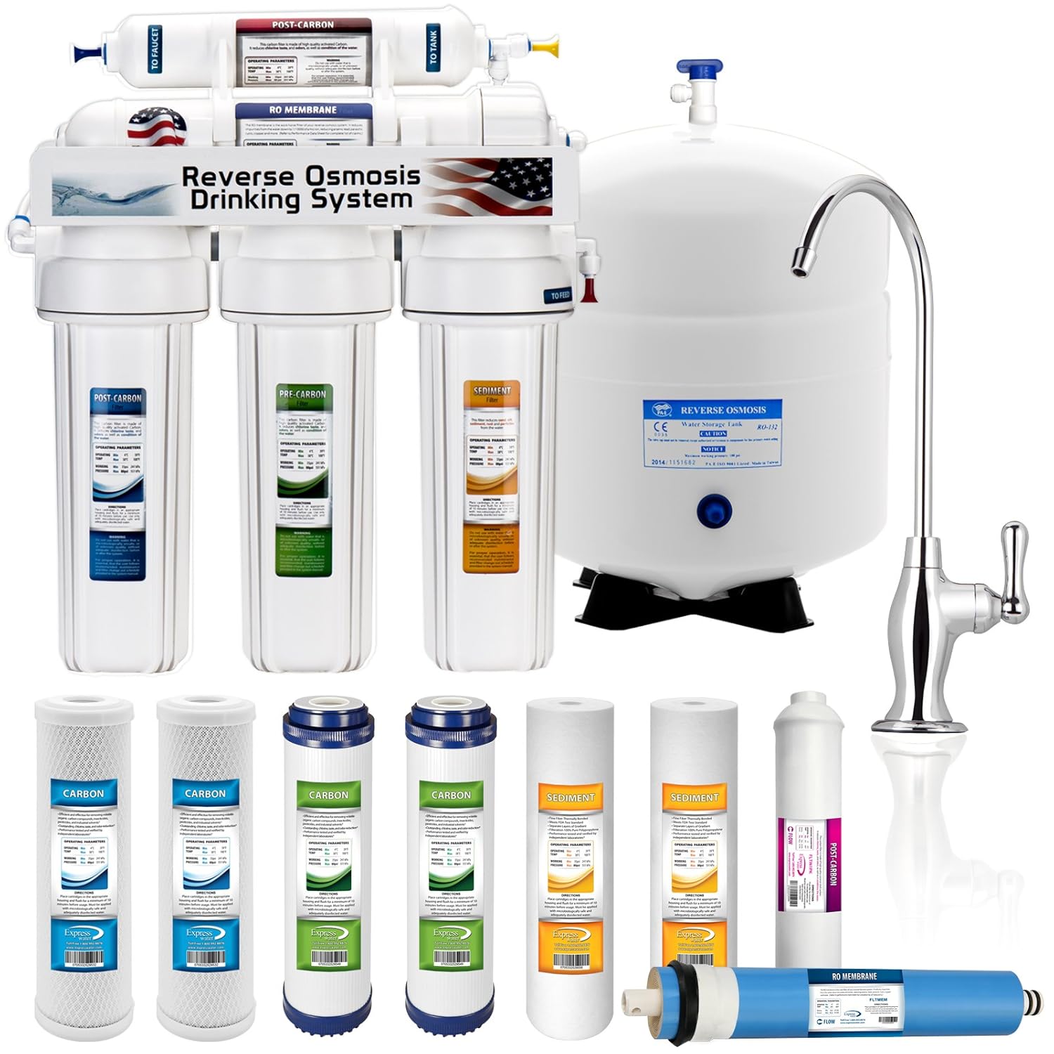 5 Stage Home Drinking Reverse Osmosis System PLUS Extra Full Set 4