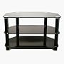 Kaspian 900 Black Glass TV Stand for TVs of up to 37" ( 42" LCD / Plasma TVs with overhang) with 3 toughened glass shelves