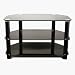Kaspian 900 Black Glass TV Stand for TVs of up to 37" ( 42" LCD / Plasma TVs with overhang) with 3 toughend glass shelves