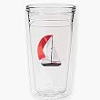 Sailboat 12 oz Slimline Insulated Beverage Tumbler, Clear
