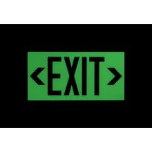 Safe Glow Photoluminescent Exit Sign, "EXIT" with Left and Right Arrows Symbol, 16-29/32" Length x 9-1/2" Width x 1/4 " Height, T-Bar Mount (Pack of 1)